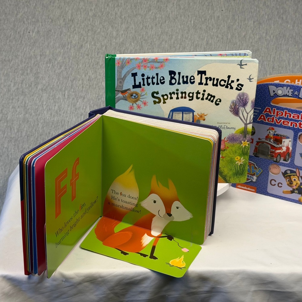 Kids Board Book Bundle Little Blue Truck‎ Springtime Paw Patrol Poke-A-Dot ABC